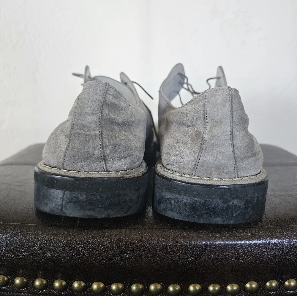 Hugo Boss Quiet Luxury‎ Old Money Square Toe Gray Suede Dress Shoes Sz 9.5